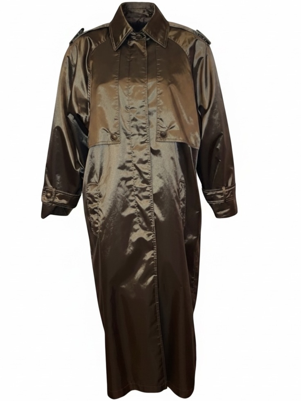 RAINGEAR Brand Vintage Full Length Lined Raincoat/Trenchcoat in Pewter Size 10*